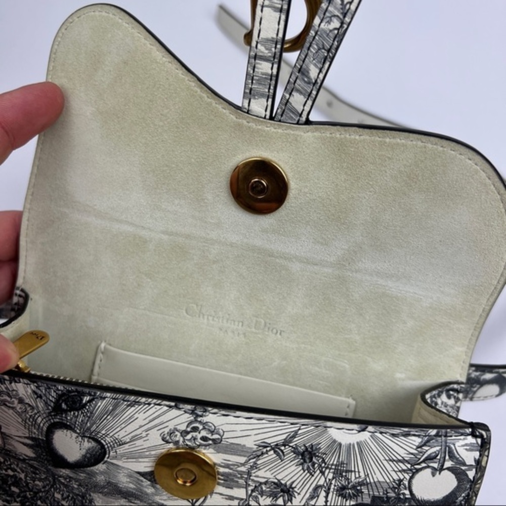 Christian Dior Jardín Print Leather Saddle D Belt Bag - Picture 6 of 13